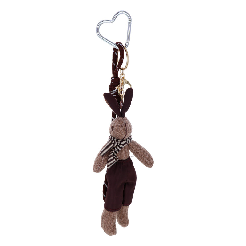PORTE-CLEFS EN FORME DE LAPIN, NOEUD ET POMPON