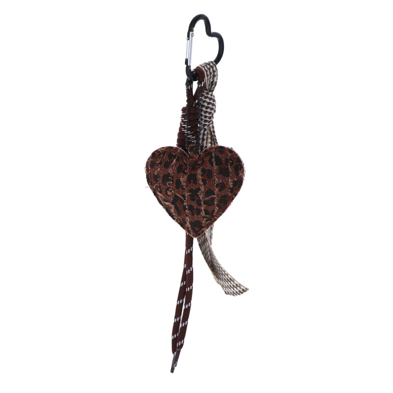 SLEUTELHANGER HARTVORM MET LEOPARD PATROON
