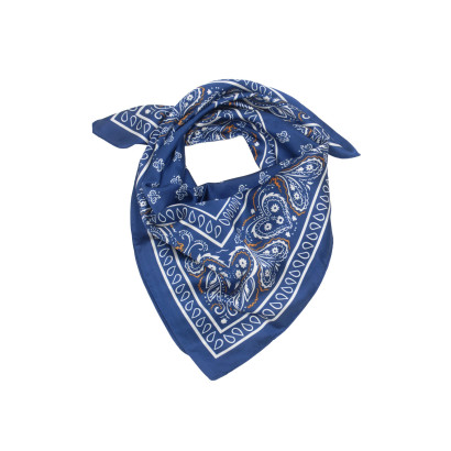 SQUARE POLYSILK SCARF WITH PAISLEY PATTERN