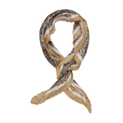 SQUARE POLYSILK SCARF WITH ABSTRACT PRINTING