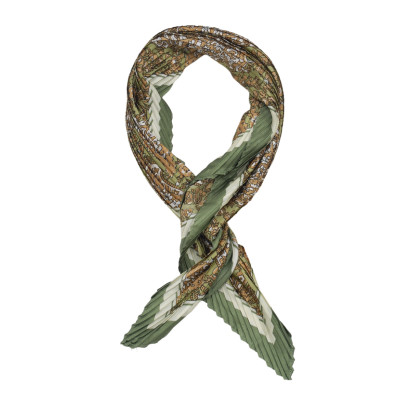 SQUARE POLYSILK SCARF WITH ABSTRACT PRINTING