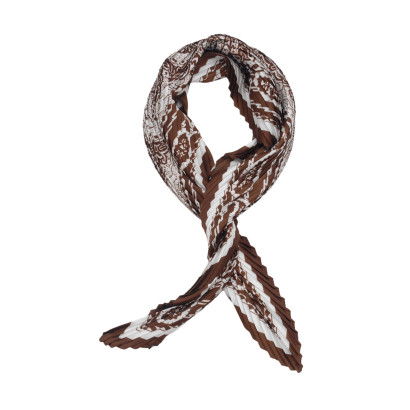 SQUARE POLYSILK SCARF WITH ARABESQUE PATTERN