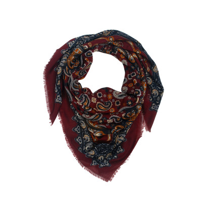SQUARE SCARF WITH PAISLEY PATTERN