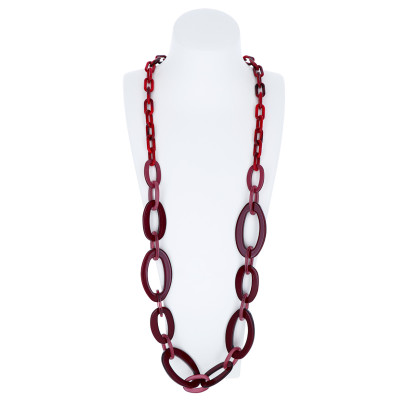 LONG NECKLACE WITH LINK, MARBLE EFFECT