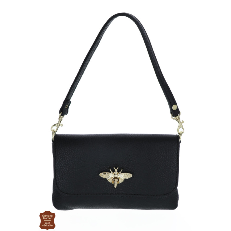 ABELLIA, BOLSO PEQUEÑO DE CUERO EN COLOR SÓLIDO