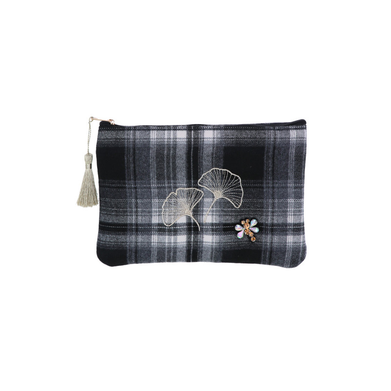 POCHETTE EN COTON IMPRIMES CARREAUX