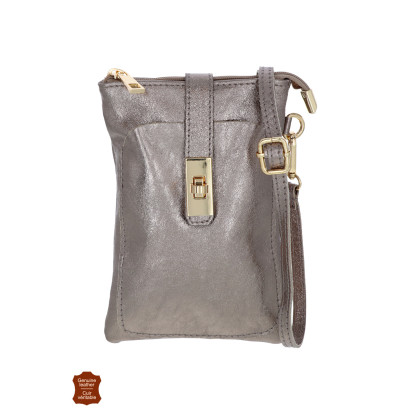 PATY, SHINY LEATHER SADDLE BAG, FRONT POCKET