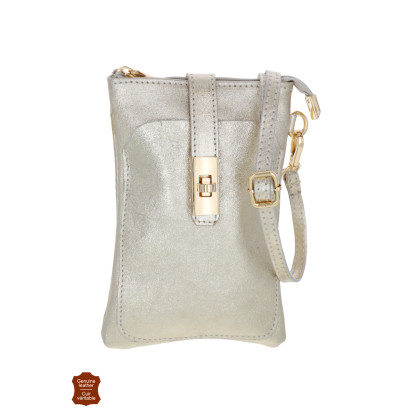 PATY, SHINY LEATHER SADDLE BAG, FRONT POCKET