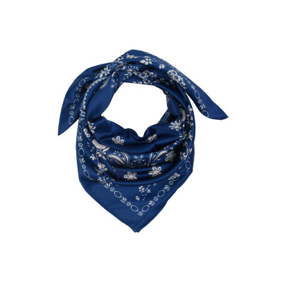 FOULARD CARRÉ À MOTIF PAISLEY ET FLEURS