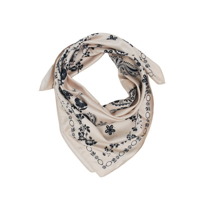 FOULARD CARRÉ À MOTIF PAISLEY ET FLEURS