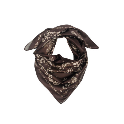 FOULARD CARRÉ À MOTIF PAISLEY ET FLEURS