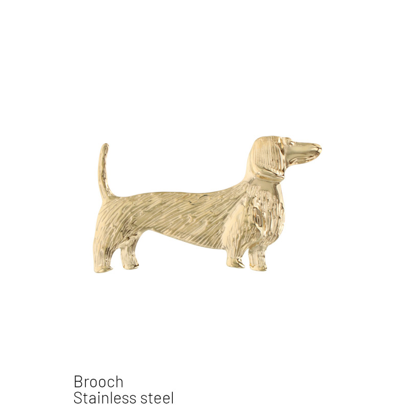 BROCHE EN ACIER EN FORME DE CHIEN