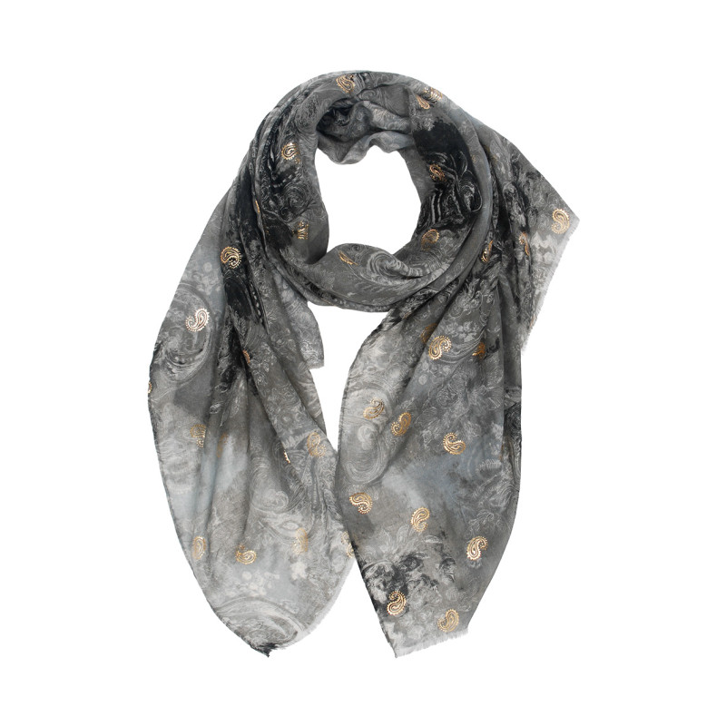 FOULARD Ú MOTIF PAISLEY ET IMPRIM MTALLIS