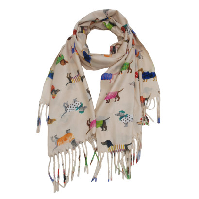 PAÑUELO TEJIDO CON ESTAMPADO LUNARES