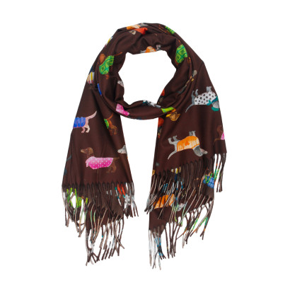 PAÑUELO TEJIDO CON ESTAMPADO LUNARES
