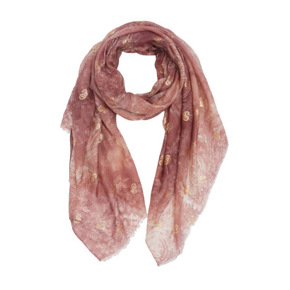 FOULARD À MOTIF PAISLEY ET IMPRIMÉ MÉTALLISÉ