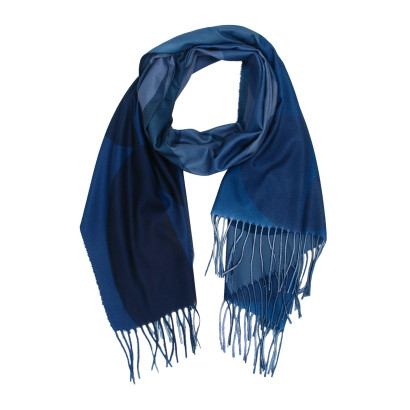FOULARD À MOTIF GÉOMÉTRIQUE ET FRANGES