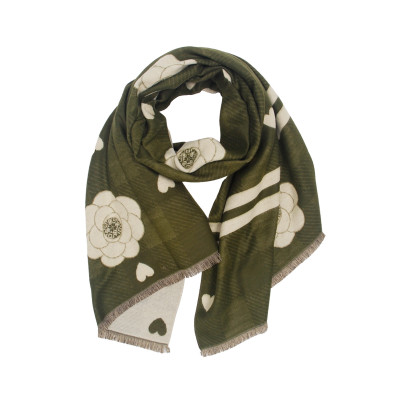 ÉCHARPE TISSÉE AVEC IMPRIMÉ FLEURS ET COEURS