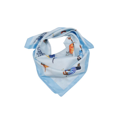 FOULARD CARRÉ EN POLYSILK À IMPRIME CHIENS