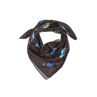 FOULARD CARRÉ EN POLYSILK À IMPRIME CHIENS