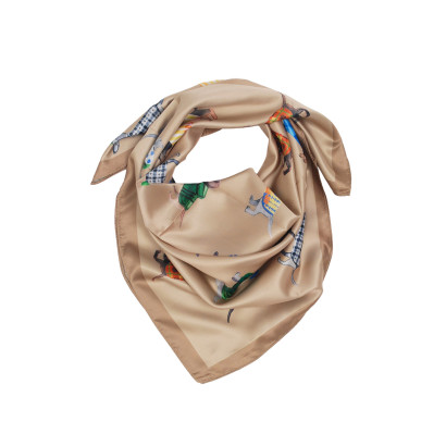 FOULARD CARRÉ EN POLYSILK À IMPRIME CHIENS
