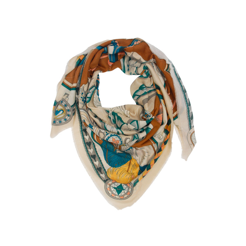 SQUARE SCARF WITH BAROQUE STYLE PRINT