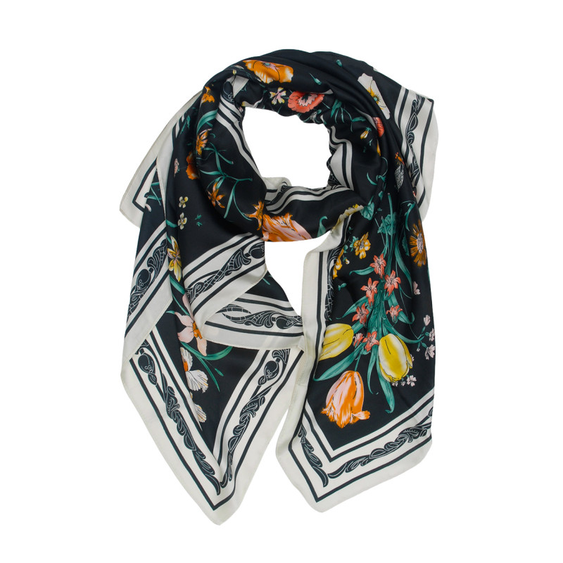 FOULARD POLYSILK AVEC MOTIF FLORAL