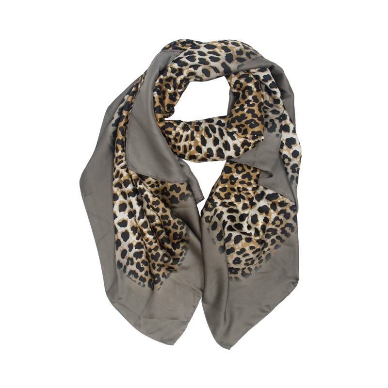 POLYSILK SCARF WITH ANIMAL PATTERN