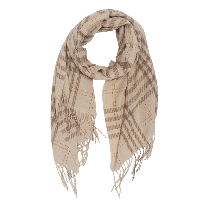 WINTER SCARF WITH LINES AND FRINGES