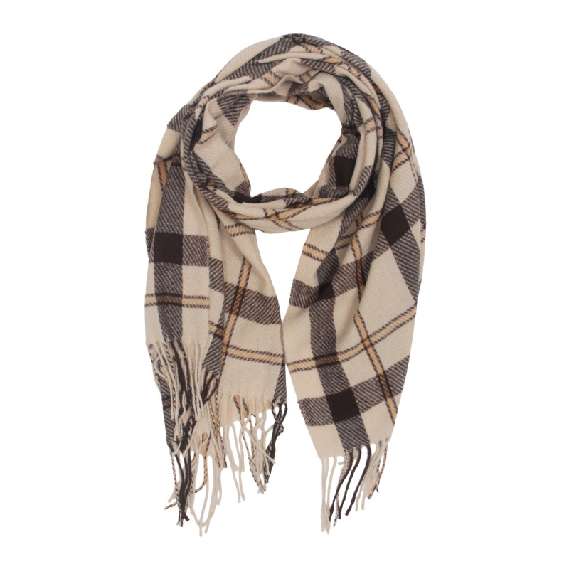 WINTER SCARF WITH LINES AND FRINGES