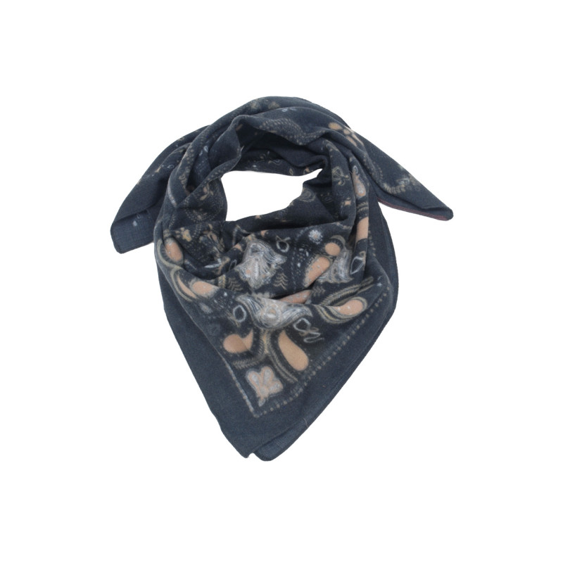 FOULARD CARR EN POLY LAINE AVEC MOTIF PAISLEY