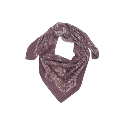 SQUARE POLYWOOL SCARF WITH PAISLEY PATTERN