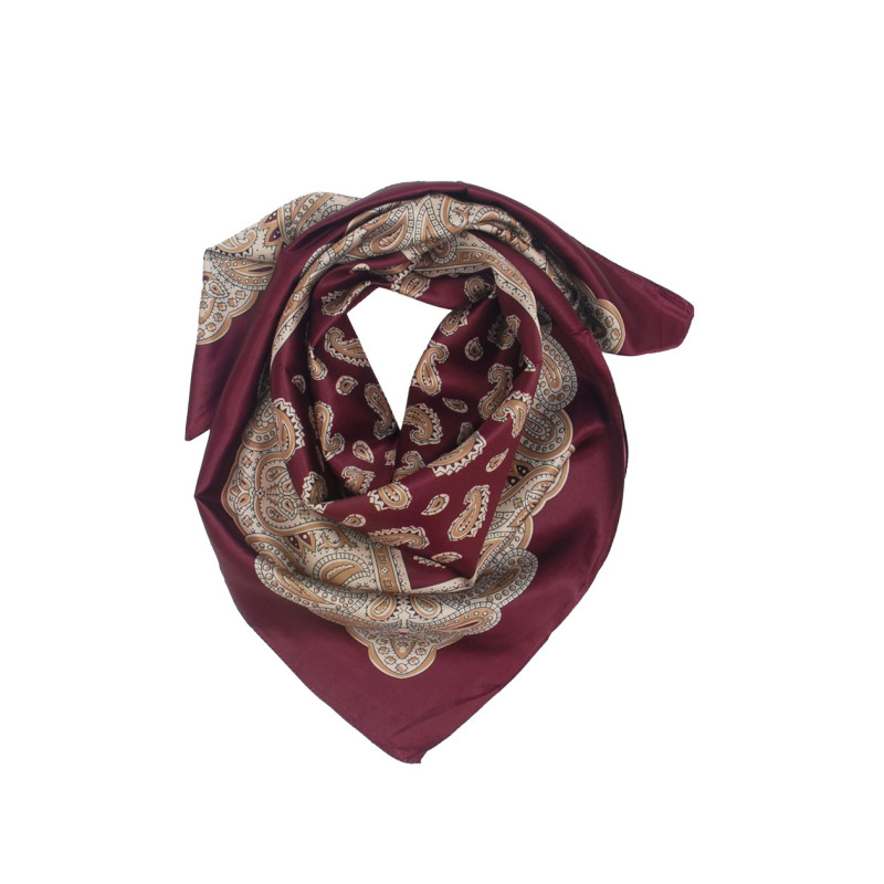 VIERKANTJE POLYSILK SJAAL MET PAISLEY PATROON