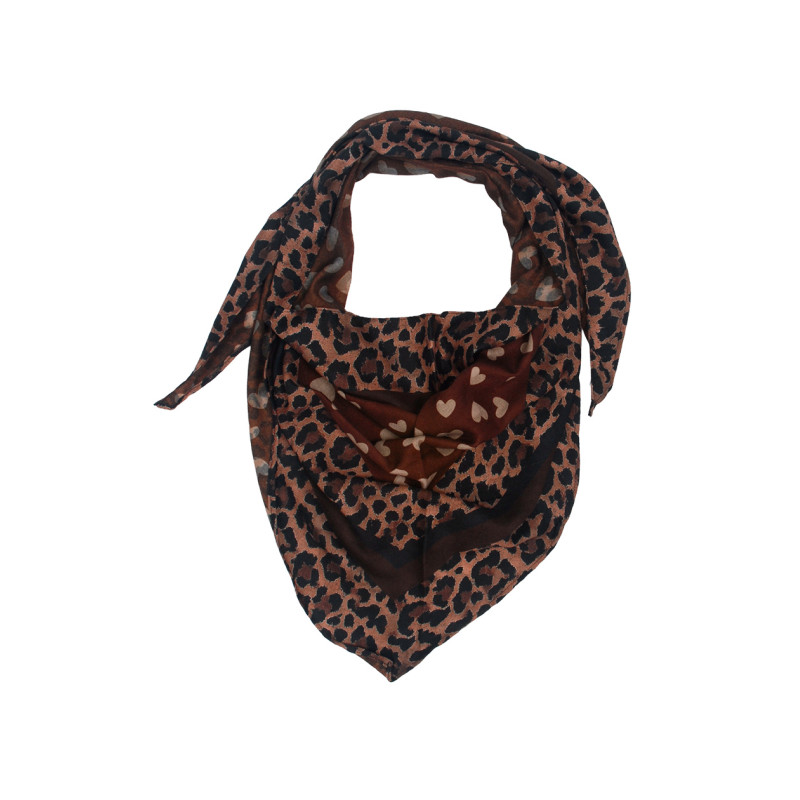 FOULARD TRIANGULAIRE AVEC IMPRIME ANIMAL ET COEURS