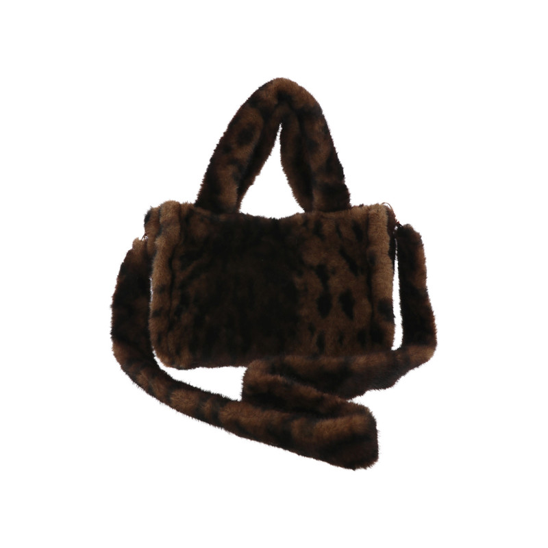 SAC A MAIN EN IMITATION FOURRURE ET IMPRIMÉ ANIMAL
