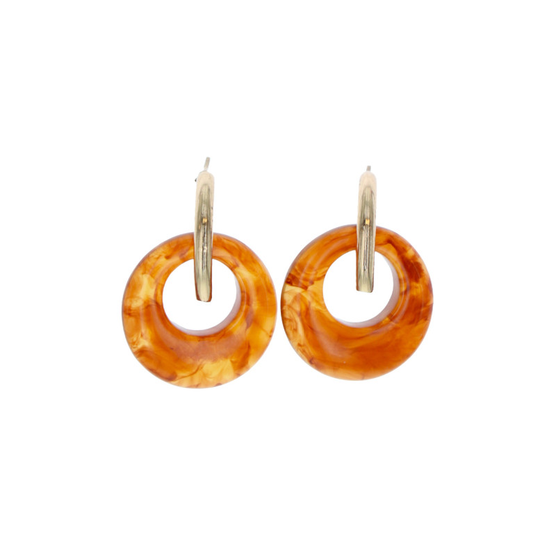 BOUCLES D'OREILLES RÉSIN RONDE EFFET MARBRÉ