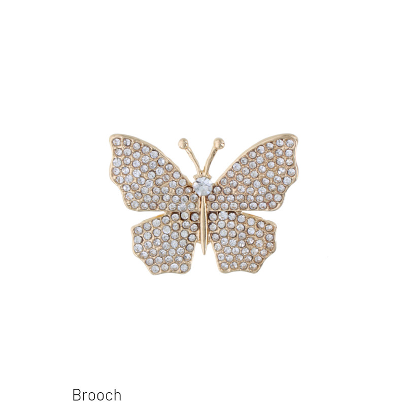 BROCHE AVEC PAPILLION ET PIERRE A FACETTES