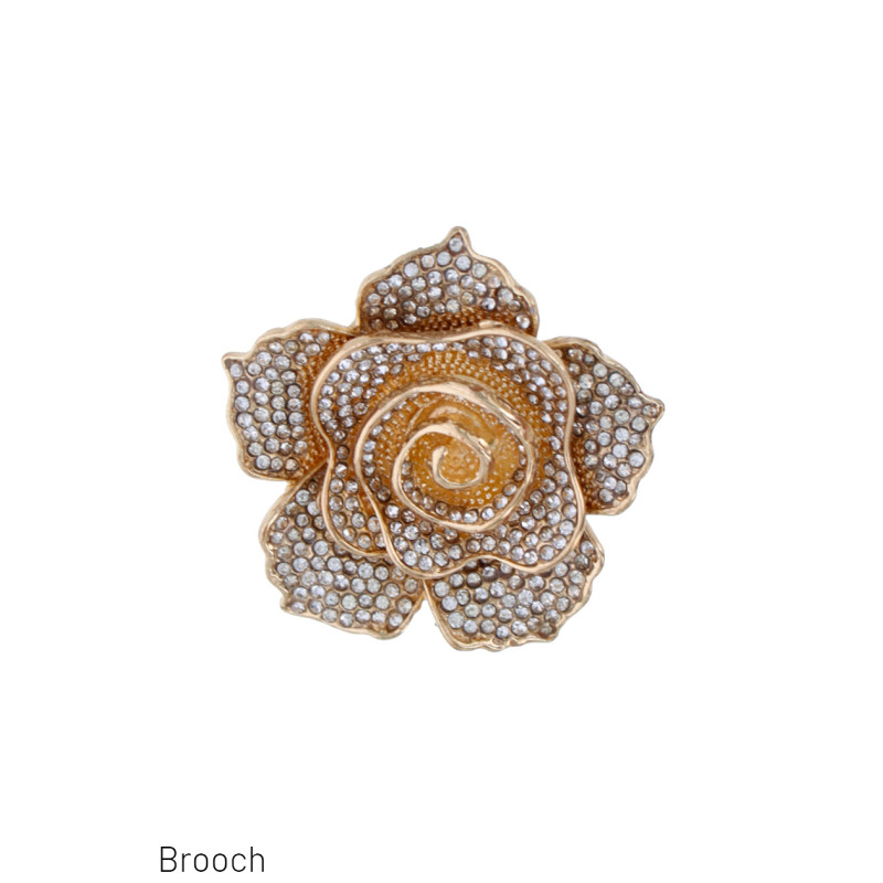 BROCHE BLOEM VORM MET STRASS