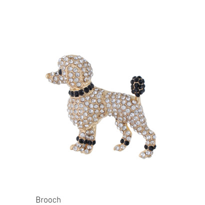 BROCHE EN FORME DE CHIEN AVEC STRASS
