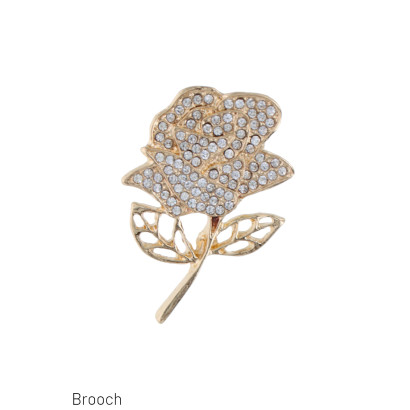 BROOCH FLOWER SHAPE WITH RHINESTONES