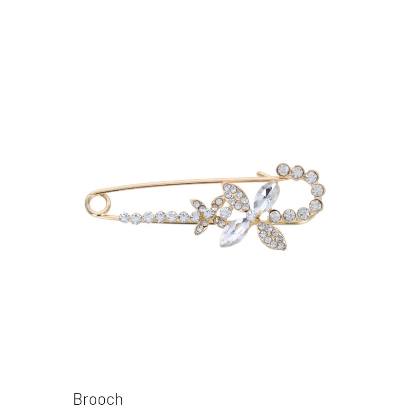 EPINGLE A NOURRICE AVEC FEUILLES ET STRASS
