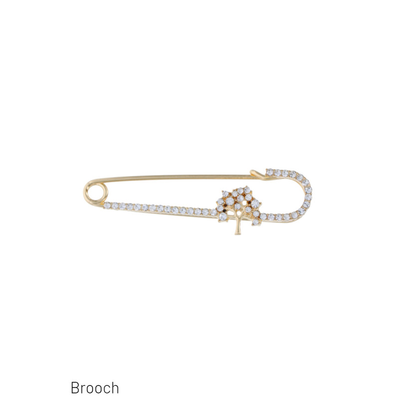 ÉPINGLE NOURRICE AVEC ARBRE DE VIE ET STRASS