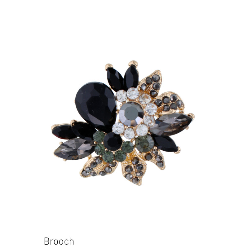 BROCHE FORME DE FLEUR AVEC STRASS