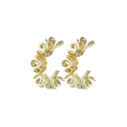 EARRINGS METAL ROUND & FLOWER