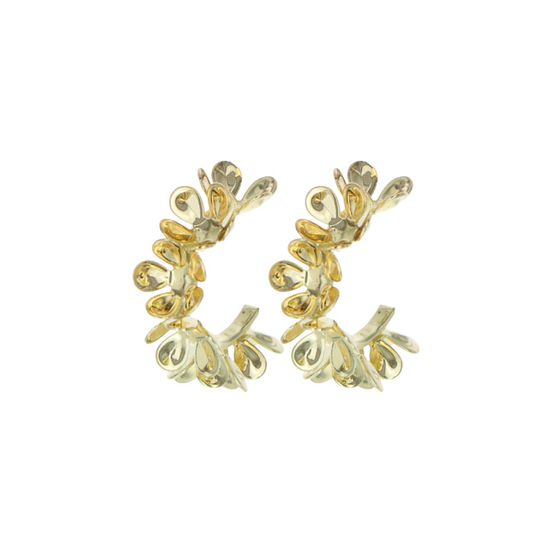 EARRINGS METAL ROUND & FLOWER