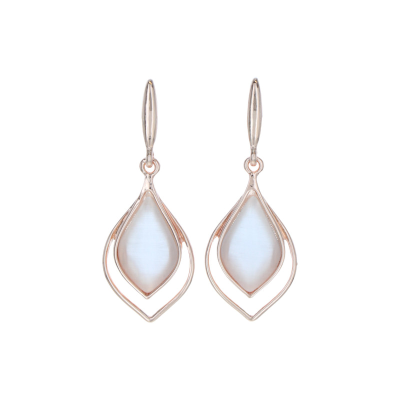 EARRINGS DROP SHAPE CAT EYES STONE