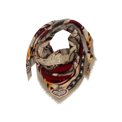 SQUARE SCARF WITH BAROQUE STYLE PRINT