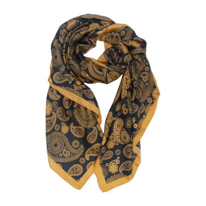 POLYSILK SCARF WITH PAISLEY PATTERN