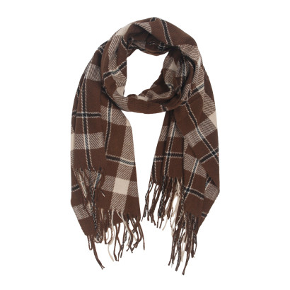 WINTER SCARF WITH LINES AND FRINGES