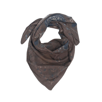 FOULARD CARRÉ EN POLY LAINE AVEC MOTIF PAISLEY